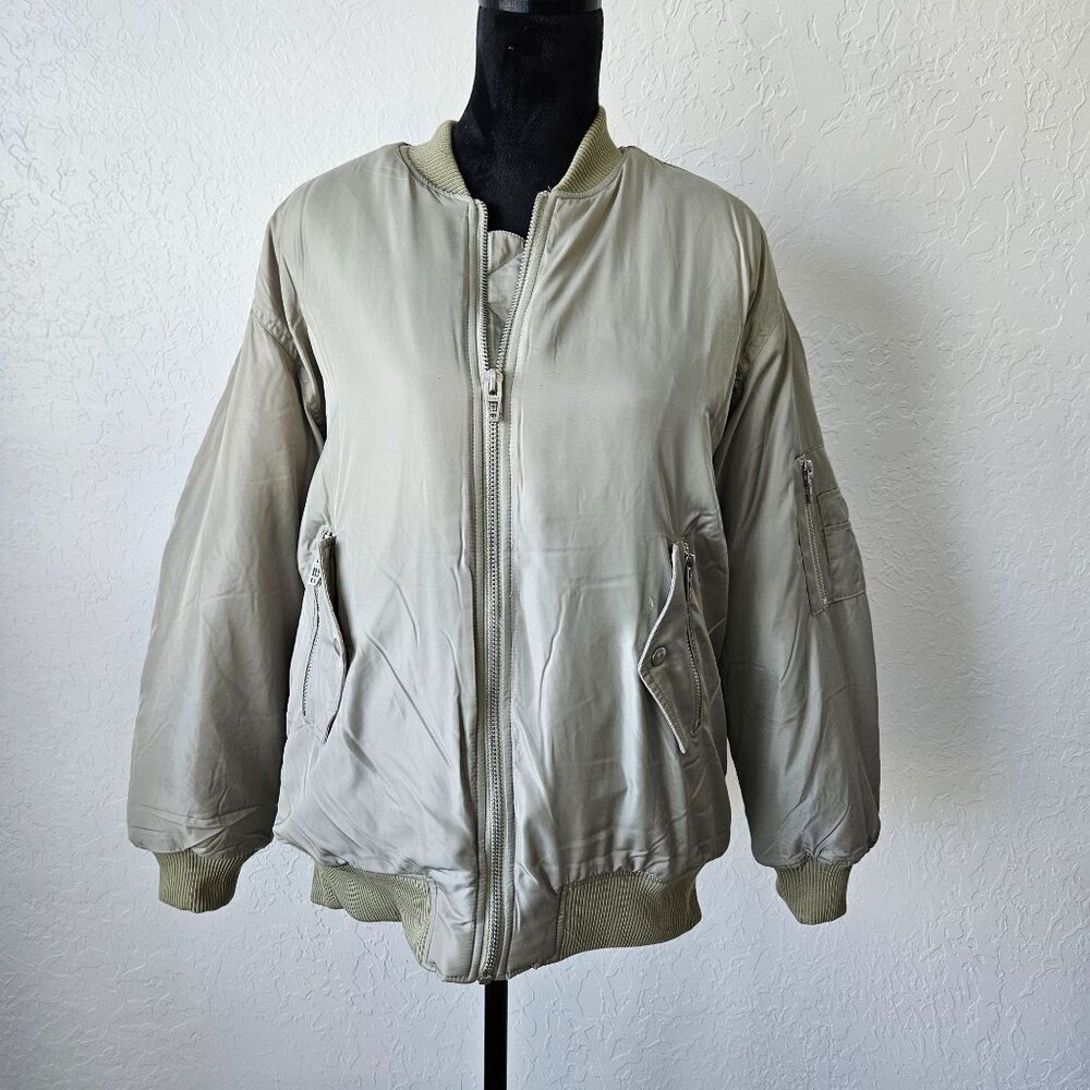 NWT Blank NYC Bomber Style Jacket Coat Pale Green Trendy Sz Small Oversized
